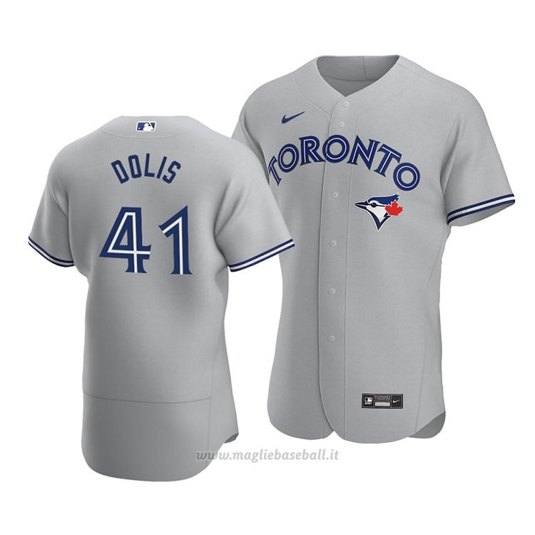 Maglia Baseball Uomo Toronto Blue Jays Rafael Dolis Autentico Road Grigio